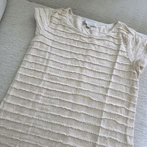Elegant Cream Textjred omen's Top